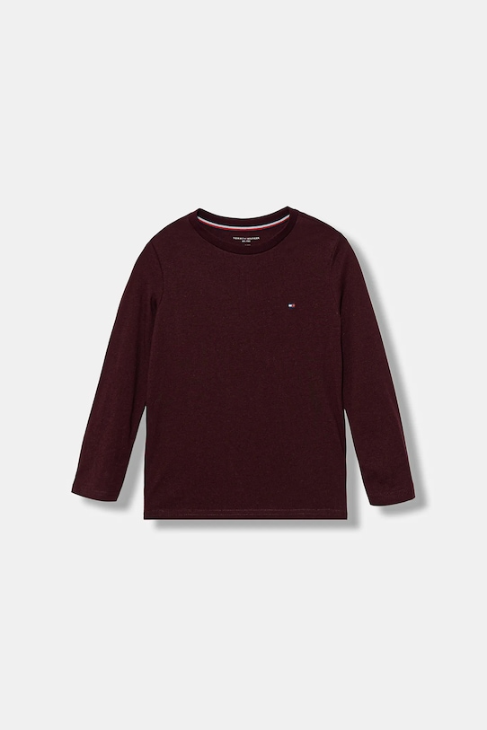 Băieți Tommy Hilfiger longsleeve din bumbac pentru copii 2-pack UK0UK00077.9BYA burgundia