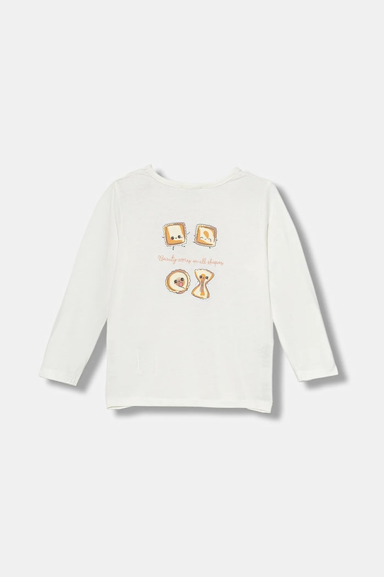 United Colors of Benetton longsleeve din bumbac pentru bebeluși 3ATNA106K.W.seasonal alb AW25