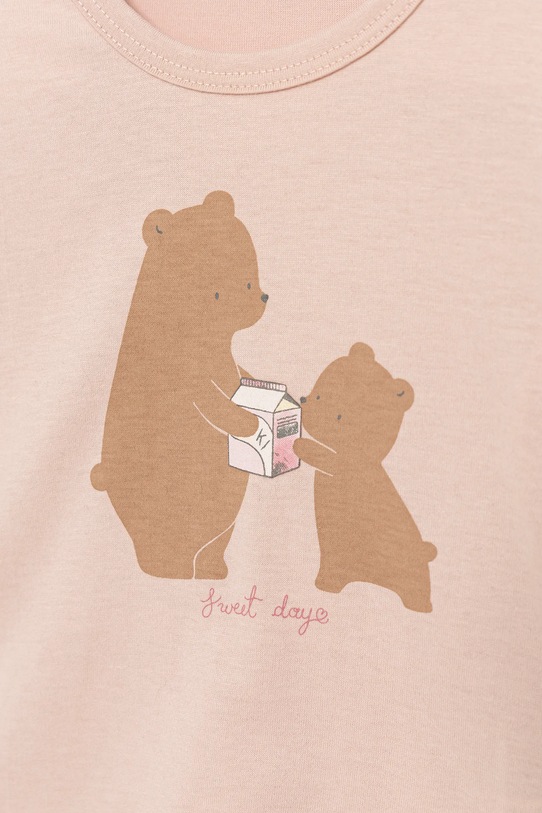 Κοριτσίστικα Βρεφικό βαμβακερό μακρυμάνικο United Colors of Benetton 3ATNA106L.W.seasonal μπεζ