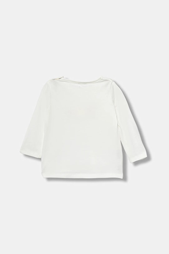 United Colors of Benetton longsleeve din bumbac pentru bebeluși 3ATNA106O.W.seasonal alb AW25
