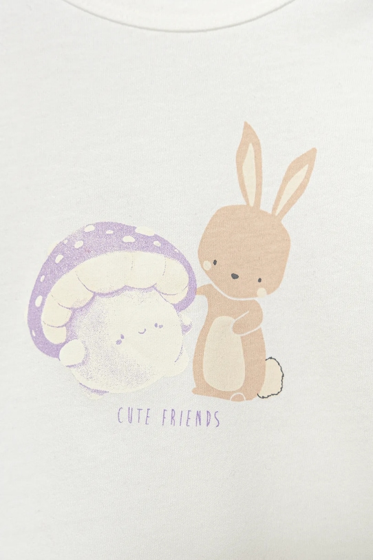 Băieți United Colors of Benetton longsleeve din bumbac pentru bebeluși 3ATNA106O.W.seasonal alb