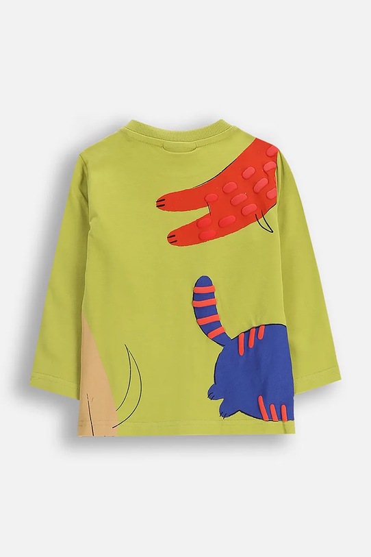 Coccodrillo t-shirt bawełniany niemowlęcy ZC5143101BBN zielony AW25