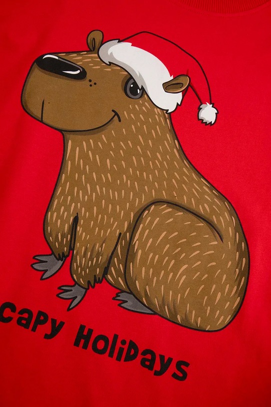 Otroška bombažna majica z dolgimi rokavi Coccodrillo rdeča ZC5143101MER