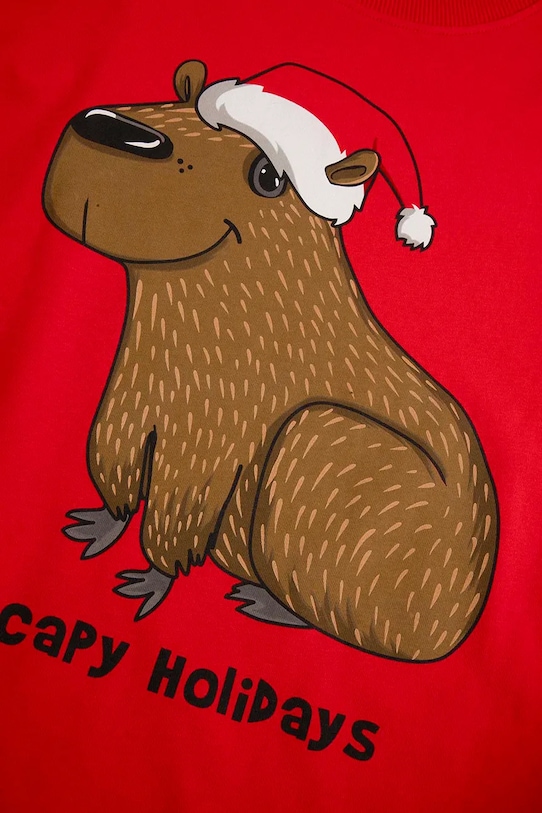 Otroška bombažna majica z dolgimi rokavi Coccodrillo rdeča ZC5143101MER