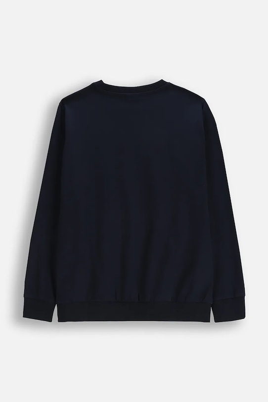 Otroška bombažna majica z dolgimi rokavi Coccodrillo ZC5143103MER mornarsko modra AW25