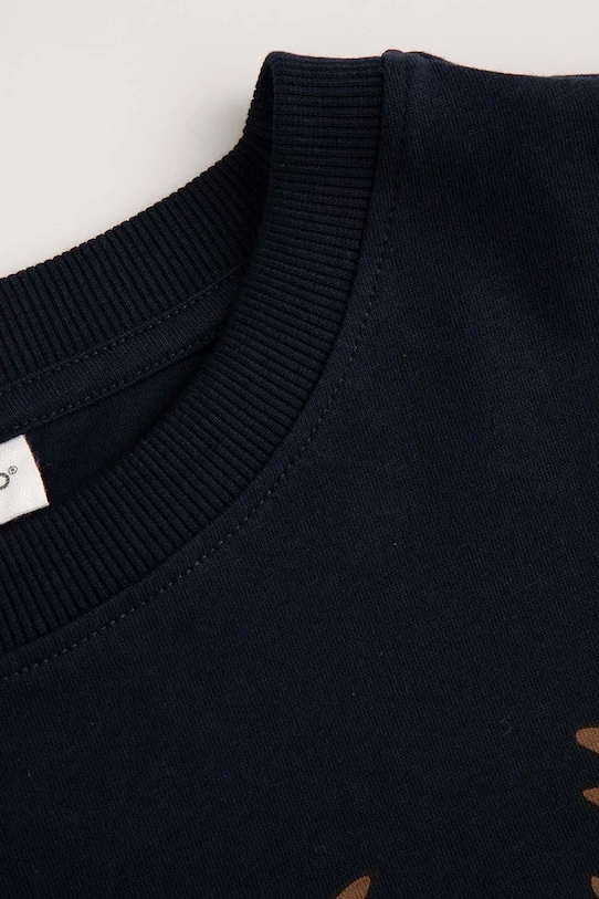 Deklice Otroška bombažna majica z dolgimi rokavi Coccodrillo ZC5143103MER mornarsko modra