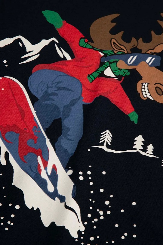 Otroška bombažna majica z dolgimi rokavi Coccodrillo mornarsko modra ZC5143103MER