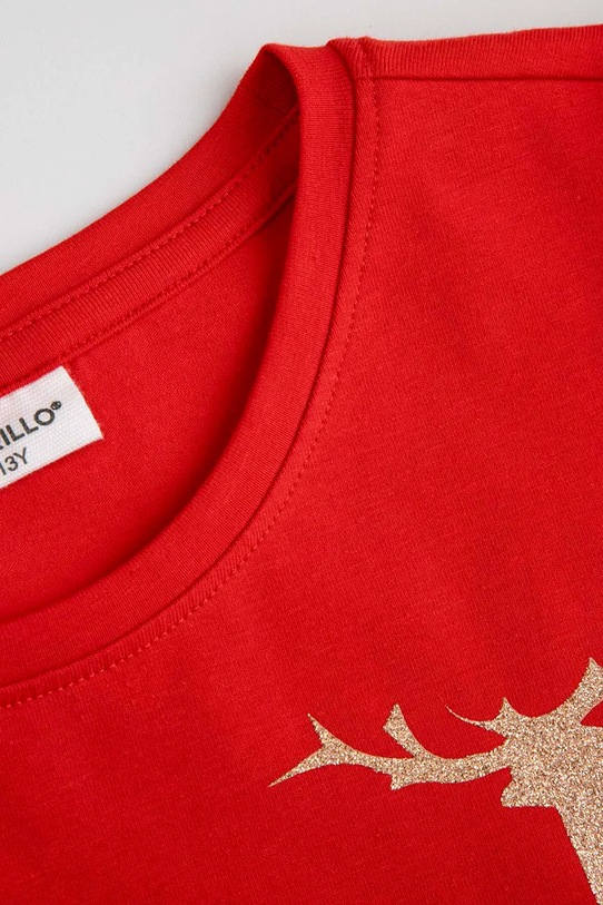 Deklice Otroška bombažna majica z dolgimi rokavi Coccodrillo ZC5143106MER rdeča