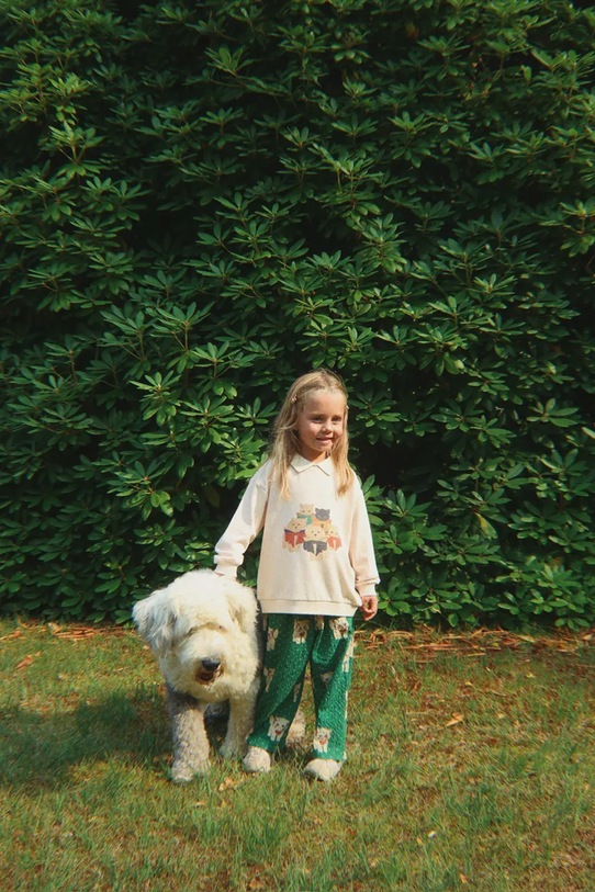 Konges Sløjd longsleeve bawełniany dziecięcy SPOTTY LS POLO GOTS KS105184.9BYA