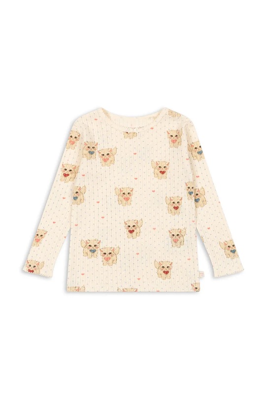 Konges Sløjd longsleeve bawełniany dziecięcy MINNIE BLOUSE GOTS KS105190.9BYA beżowy AW25
