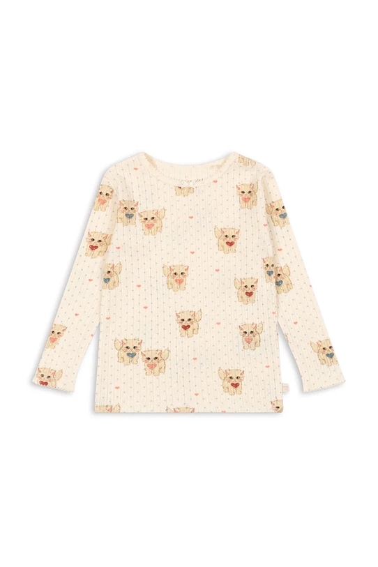 Konges Sløjd longsleeve bawełniany dziecięcy MINNIE BLOUSE GOTS KS105190.9BYA beżowy AW25