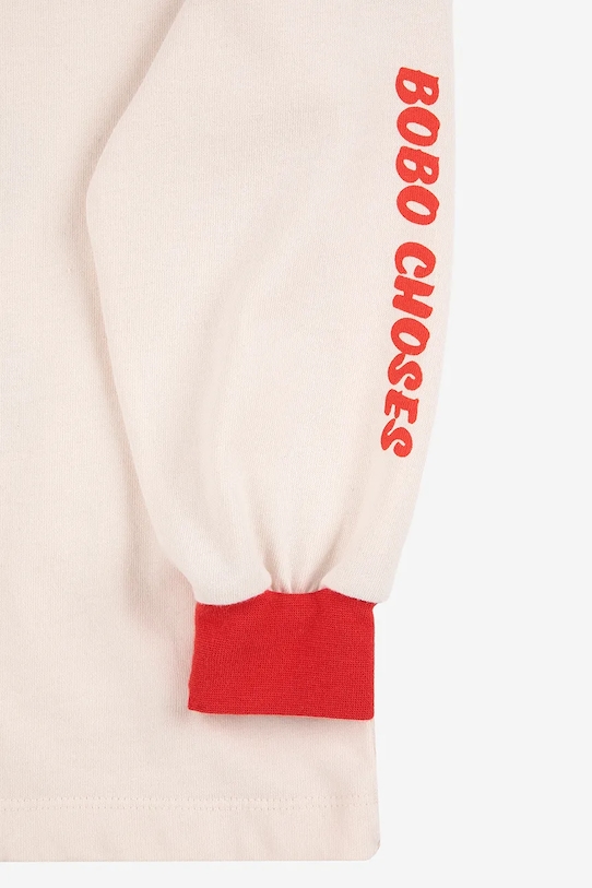 Bobo Choses longsleeve bawełniany dziecięcy Snake 225BC002 biały