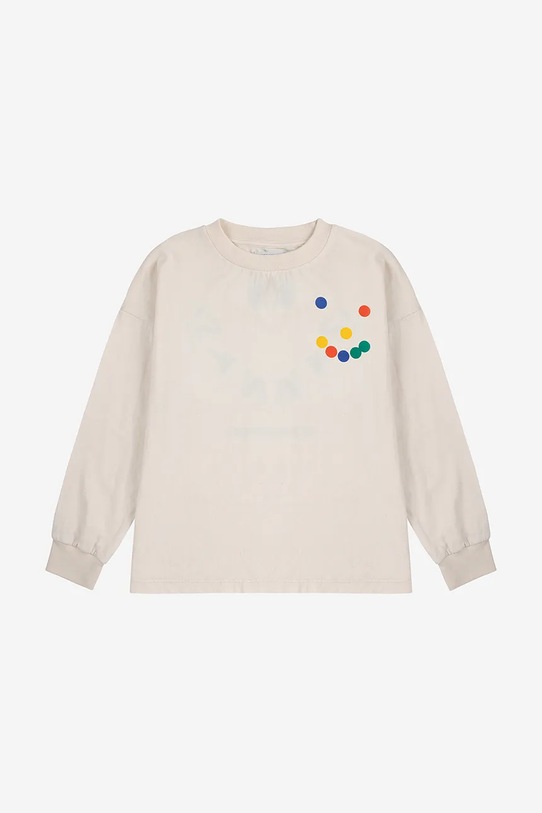 Bobo Choses longsleeve bawełniany dziecięcy Thanks 225FC001 beżowy AW25