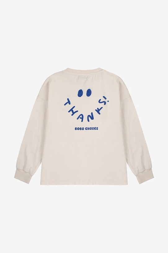 Chłopiec Bobo Choses longsleeve bawełniany dziecięcy Thanks 225FC001 beżowy