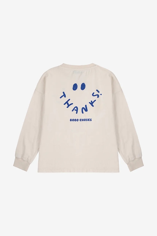 Chłopiec Bobo Choses longsleeve bawełniany dziecięcy Thanks 225FC001 beżowy