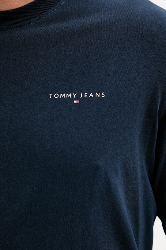 Tommy Jeans longsleeve din bumbac DM0DM21594 bleumarin