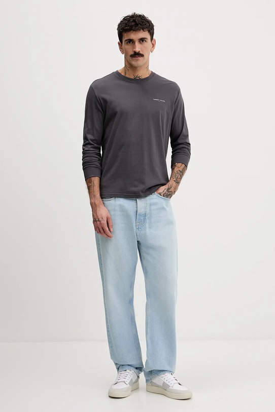 Tommy Jeans longsleeve bawełniany DM0DM21594 szary NC25