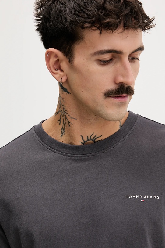 Tommy Jeans longsleeve bawełniany szary DM0DM21594