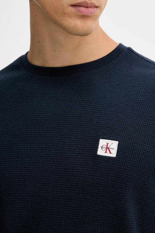 Tričko s dlhým rukávom Calvin Klein Jeans LV040EM217 tmavomodrá