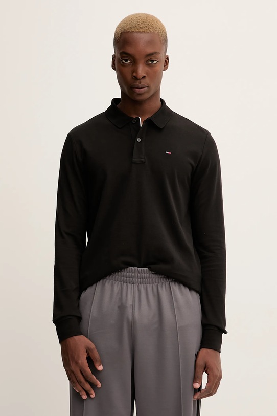 Tommy Jeans top a maniche lunghe in cotone semplice nero DM0DM20232