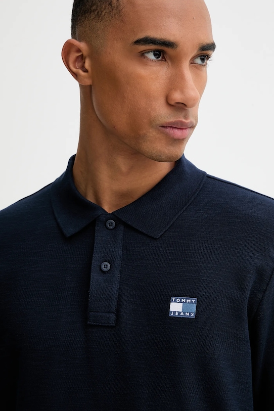 Tommy Jeans longsleeve din bumbac bleumarin DM0DM22125