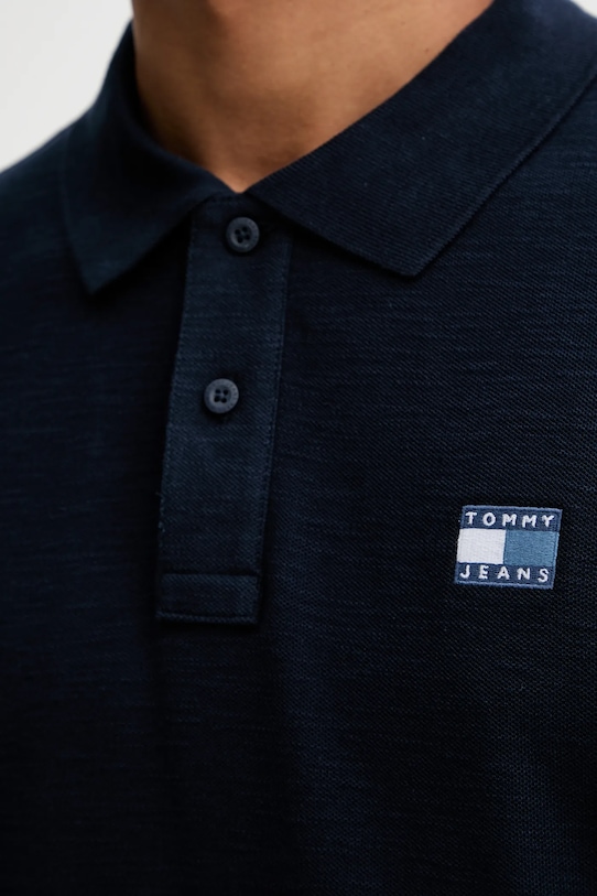 Tommy Jeans longsleeve din bumbac DM0DM22125 bleumarin