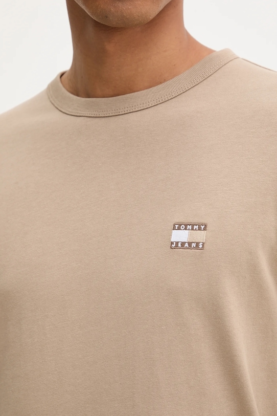 Tommy Jeans longsleeve bawełniany DM0DM21974 brązowy