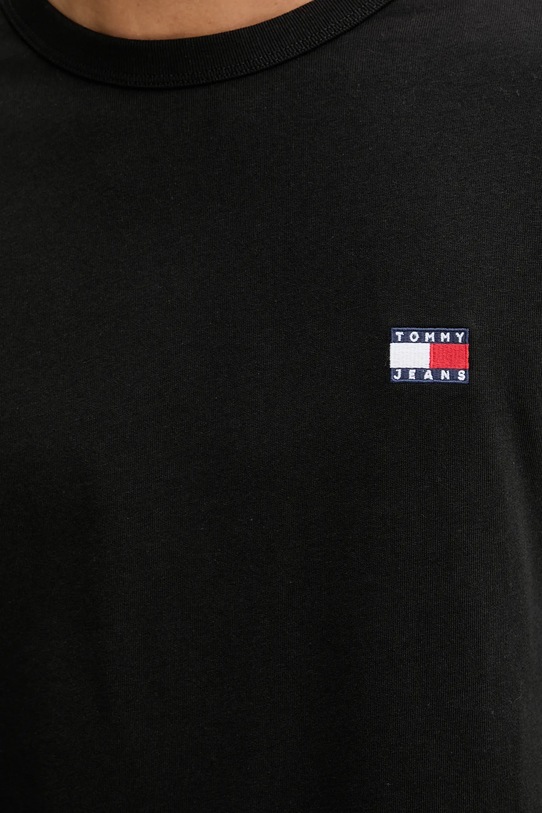 Bavlněné tričko s dlouhým rukávem Tommy Jeans DM0DM21974 černá