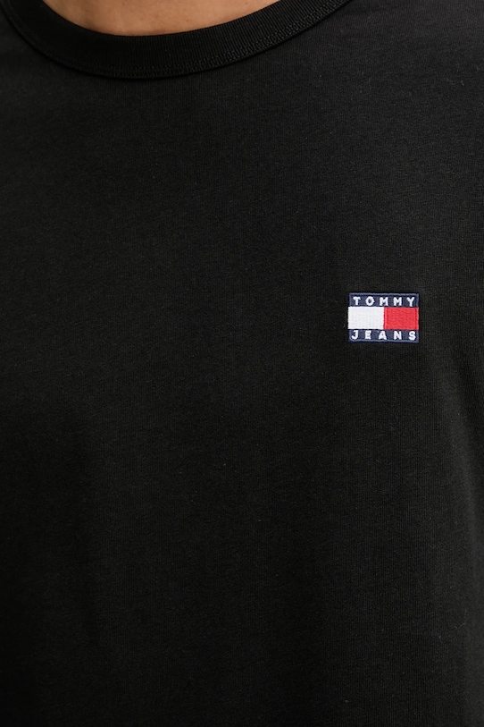 Tommy Jeans longsleeve din bumbac DM0DM21974 negru