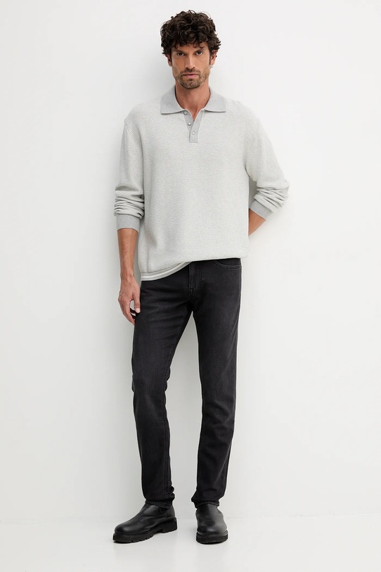United Colors of Benetton sweter bawełniany 10C1K301N szary AW25
