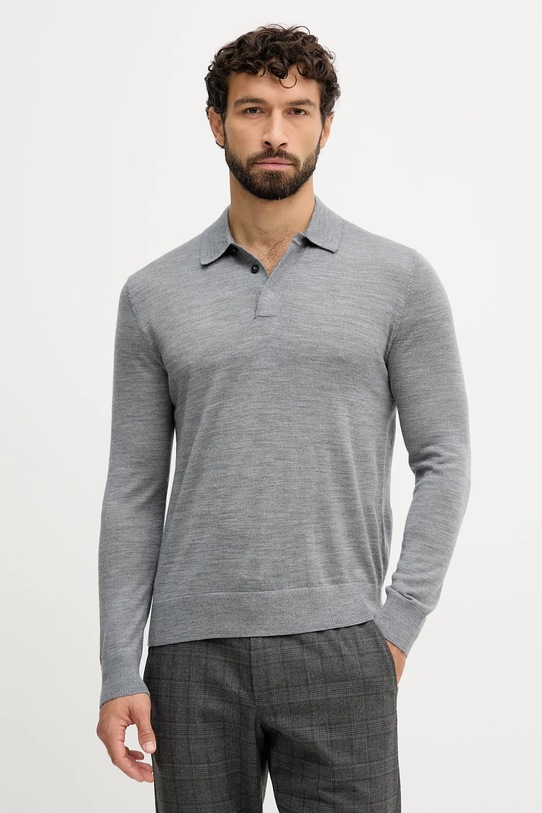 United Colors of Benetton sweter wełniany wełna szary 11AHU301P