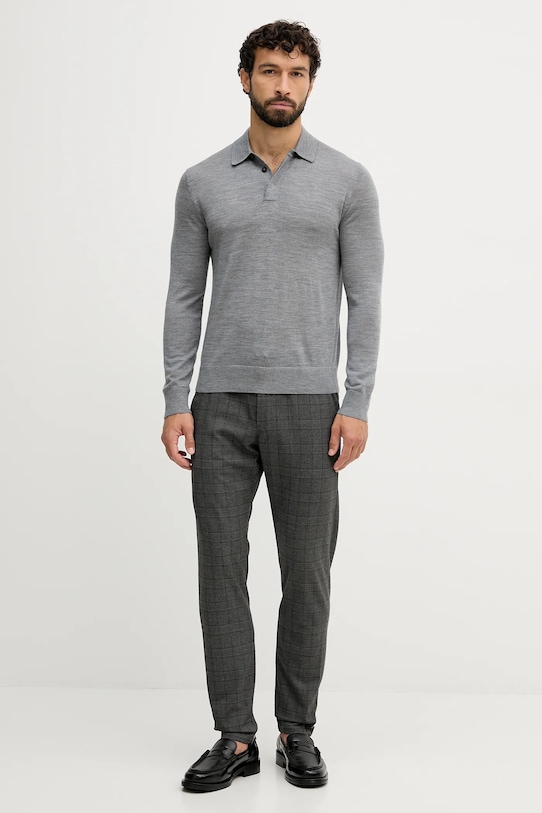 United Colors of Benetton sweter wełniany 11AHU301P szary AW25