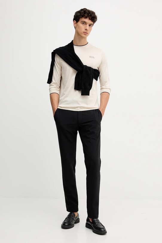 Karl Lagerfeld longsleeve din bumbac 554200.755001 bej AW25
