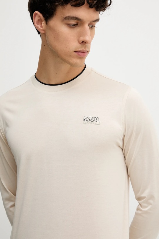 Karl Lagerfeld longsleeve din bumbac bej 554200.755001