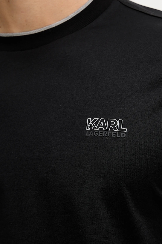 Хлопковый лонгслив Karl Lagerfeld 554200.755001 чёрный