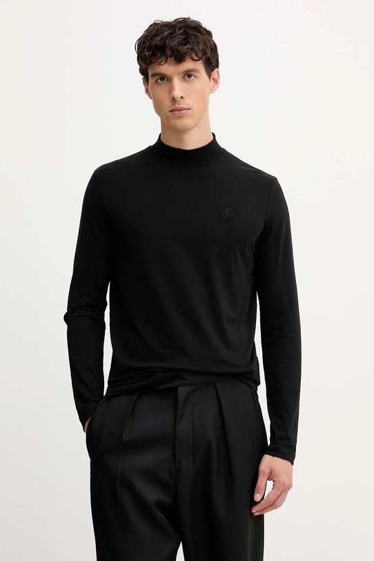 Karl Lagerfeld longsleeve bawełniany bawełna czarny 554226.755022