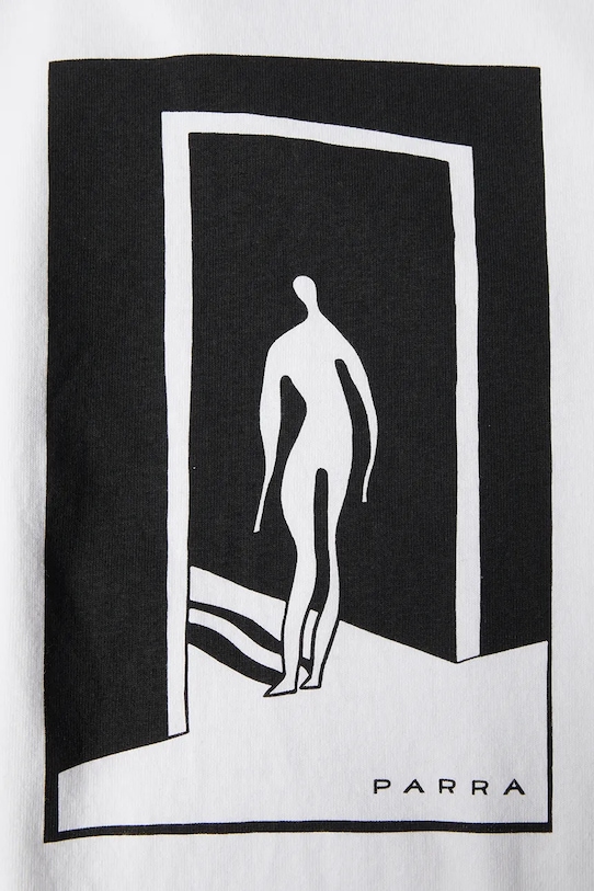 by Parra longsleeve din bumbac The hotel long sleeve alb 54220