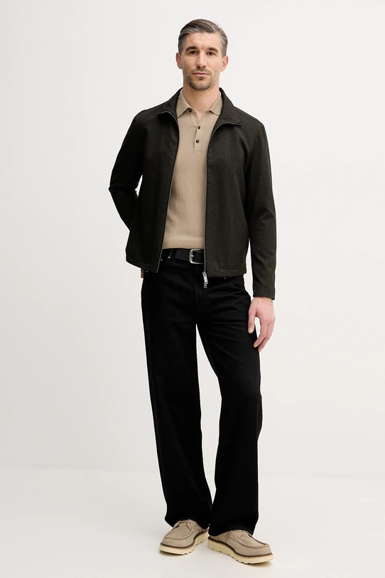 Sisley longsleeve bawełniany 1028S300P zielony AW25