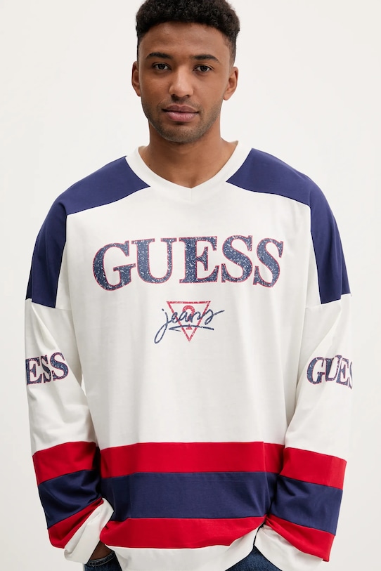 Guess Jeans longsleeve bawełniany biały M5YI30.K8HM0