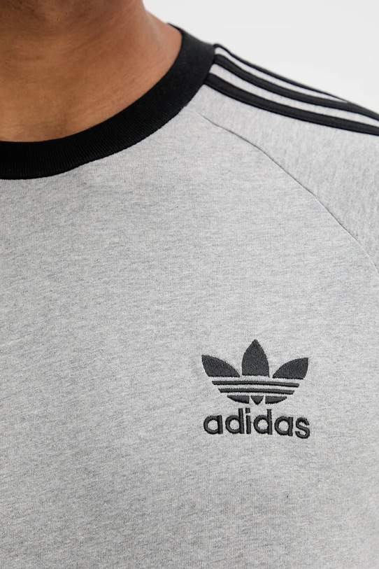 adidas Originals longsleeve bawełniany 3-Stripes JY1375 szary