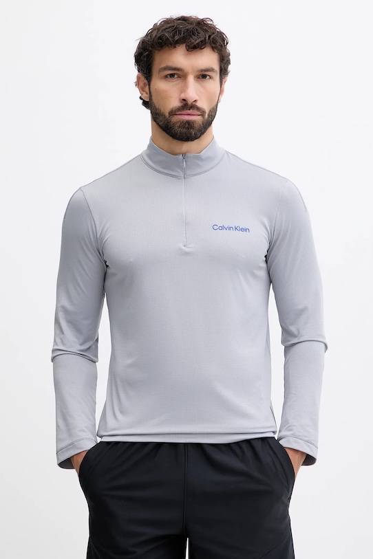 Calvin Klein Performance longsleeve treningowy z elastanem szary LVGMF5W303