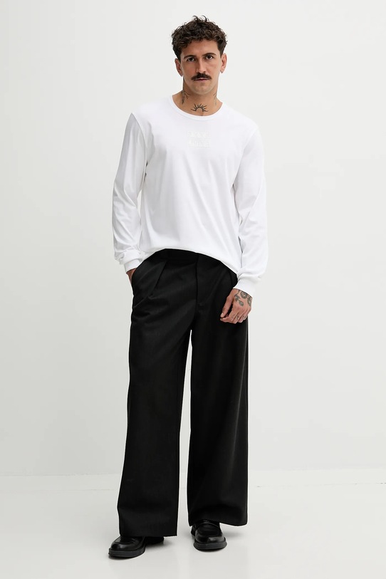 Diesel longsleeve bawełniany T-MADJUST-LS-T1 A18723.0PJBG biały AW25