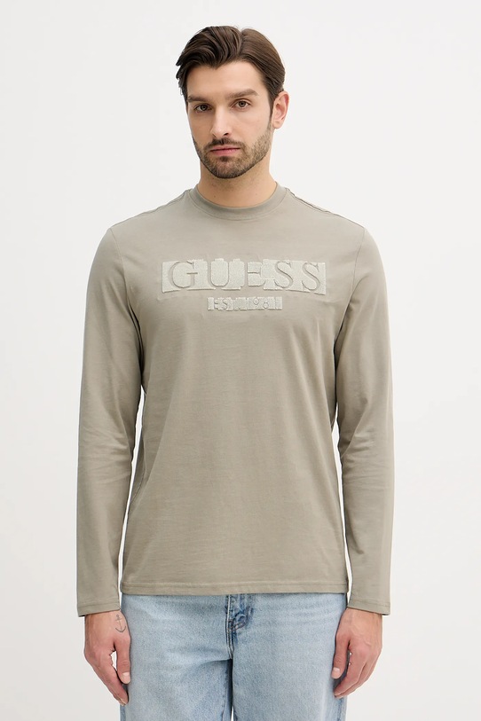 Guess longsleeve bawełniany regular zielony M5BI10.K8FQ4