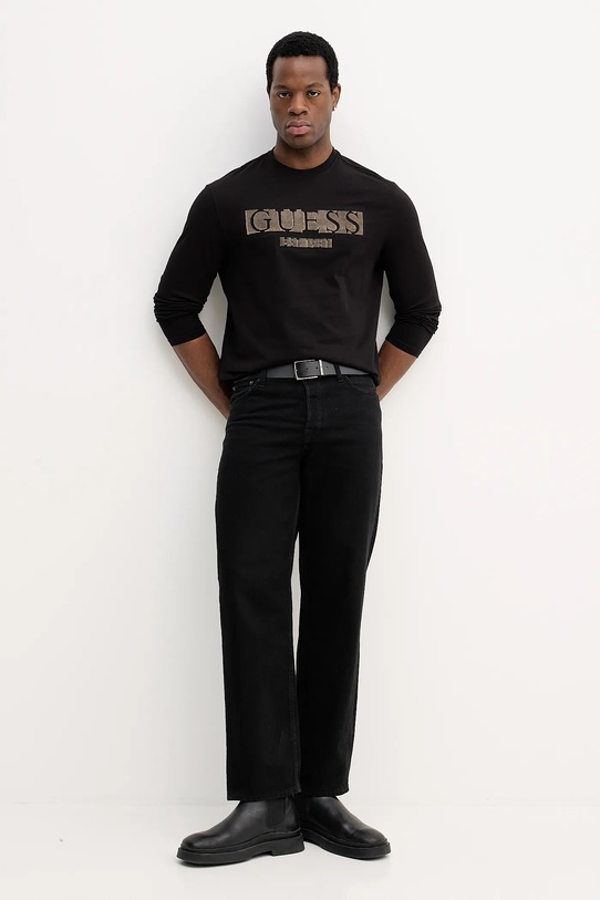 Guess longsleeve bawełniany M5BI10.K8FQ4 czarny AW25