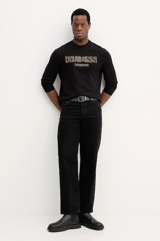 Guess longsleeve bawełniany M5BI10.K8FQ4 czarny AW25