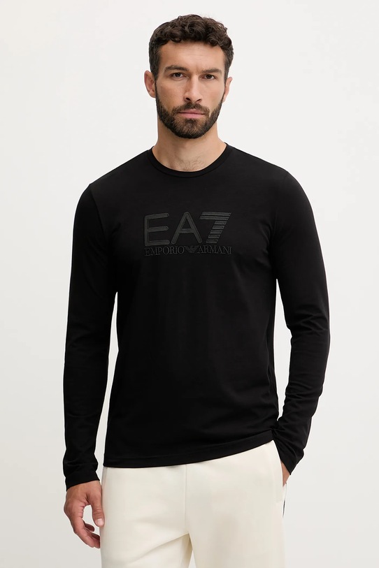 EA7 Emporio Armani camicia a maniche lunghe applique nero AF10373.7M000900