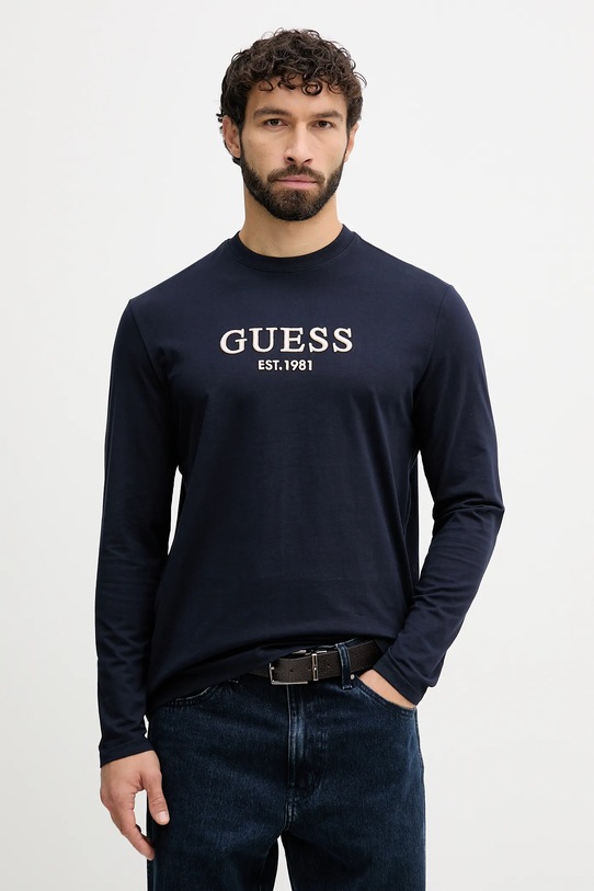 Guess longsleeve bawełniany regular granatowy M5BI0S.K8FQ4