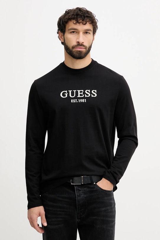 Guess longsleeve bawełniany regular czarny M5BI0S.K8FQ4