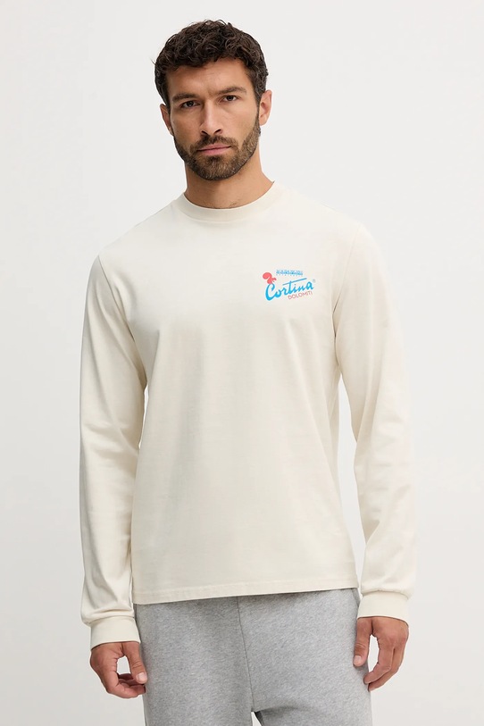 Odzież Napapijri longsleeve bawełniany S-Fiemme NP0A8947N1J1 beżowy