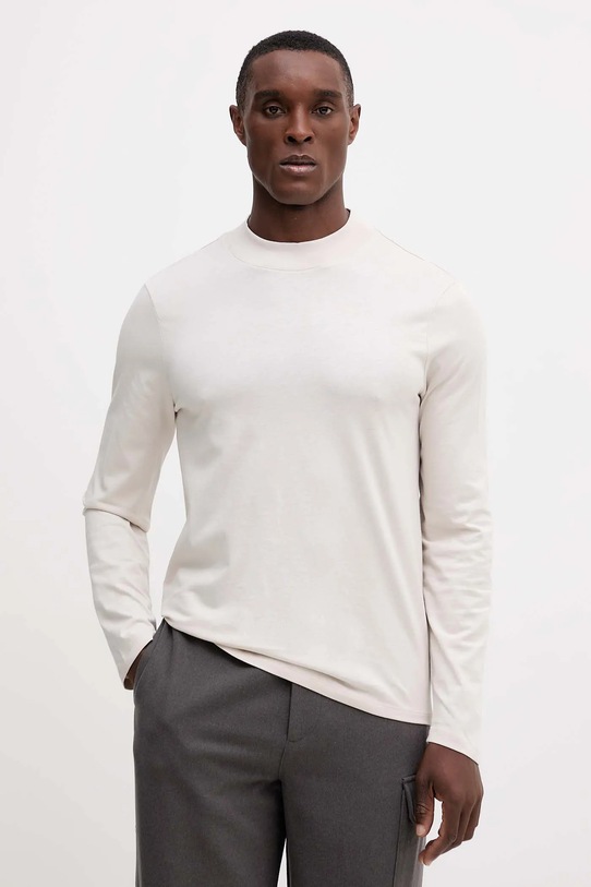 Хлопковый лонгслив Armani Exchange хлопок бежевый XM001427.AF10362